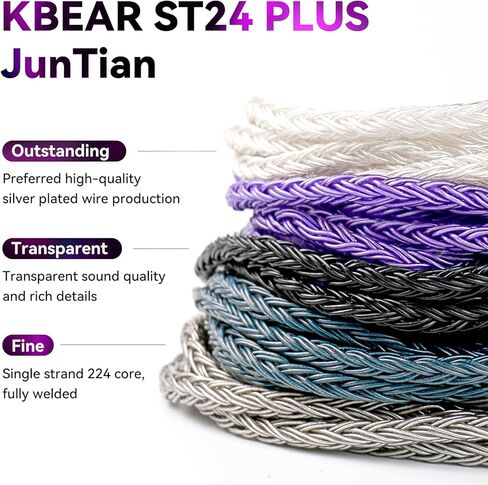 2m KZ ZS10 Pro IEM Earphones Cable, KBEAR ST24 Plus in Ear Monitor Cable 16 Core 5N OCC Silver-Plated Headphone Extension Cords for Moondrop Chu CCA CRA, ZS12 PRO X, Castor, ZAR, ZAS(2pin, 3.5mm Plug) in Saudi Arabia