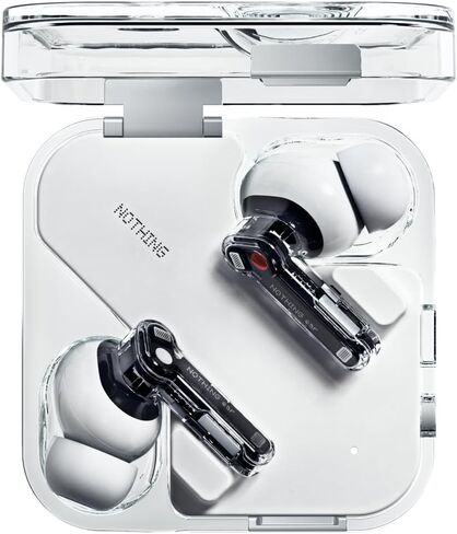Nothing Ear Wireless Earbuds Bluetooth, 45dB Hybrid Smart ANC Earbuds, 11mm Deep Bass Boost, Hi-Res Audio with LDAC & LHDC 5.0, 6 Mics Call, 40.5H Playtime with Fast Charging Case, ChatGPT Supported in Kuwait