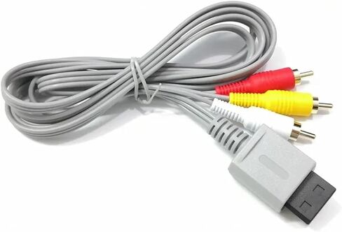 100pcs 1.8m 3 Cable for N-intendo W-ii Controller Console Audio Video AV Cable Composite 480p Gold-Plated 3RCA in Saudi Arabia
