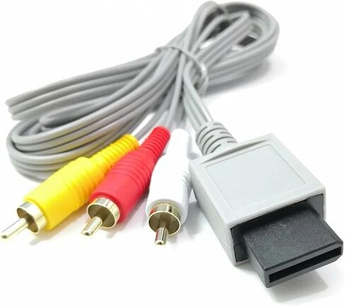 100pcs 1.8m 3 Cable for N-intendo W-ii Controller Console Audio Video AV Cable Composite 480p Gold-Plated 3RCA in Saudi Arabia