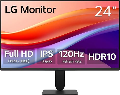 LG 24U411A-B 24-inch Full HD (1920 x 1080) IPS Computer Monitor, 120Hz, HDR10, Reader Mode, Flicker Safe, HDMI, Slim Stand Base, Black in Saudi Arabia