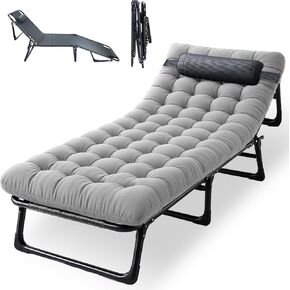 سرير التخييم المحمول للبالغين مع مرتبة قابلة للإزالة ، وطبقة مزدوجة 1200d 330 رطل من سرير الرفاهية ، وسرير التخييم الثقيل مع وسادة ، وتكوين 4 موضع للنوم (الأزرق) in Kuwait