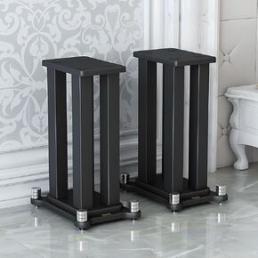 A Pair of Speaker Stands, Bookshelf Speaker Stand Steel Frame Support for Speakers up to 40 kg, Vibration-Absorbing MDF Design, Universal Speaker Stand Improves Sound Quality (70cm/27.5in) in Saudi Arabia