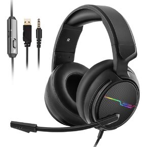Jeecoo 2.4GHz Wireless Gaming Headset with Microphone for PC PS5 PS4, Bluetooth 5.3 Gaming Headphones with Noise Canceling Mic for Laptop, Mobile, Mac, Stereo Sound, 50+Hr Battery, Low Latency in Saudi Arabia