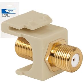 ICC F-Type Keystone Jack, Gold Plated 2 GHz Coax Jack, Female to Female, RG6 RG59 Compatible, Coaxial Wall Plate Insert, White, 25-Pack in Saudi Arabia