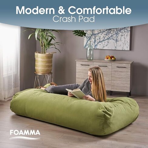 Foamma Crash Pad 15" x 44" x 72", Teal - Sensory Crash Pad Mat with Foam Blocks for Kids and Adults to Jump, Play or Relax - Bean Bag Bed for Indoor and Outdoor, Large Floor Pillow in Saudi Arabia