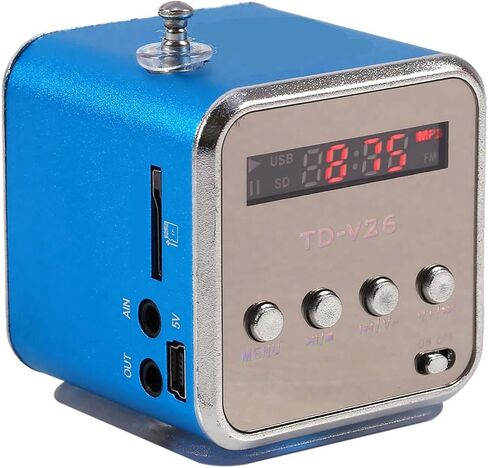 Mini Speaker Music, FM Radio PC Fashion Support Portable Stereo cd Player Portable Radio with Best TF Card and U Disk Green (Blue) in Saudi Arabia