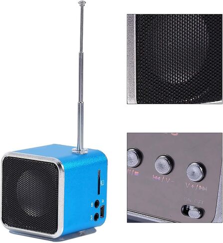 Mini Speaker Music, FM Radio PC Fashion Support Portable Stereo cd Player Portable Radio with Best TF Card and U Disk Green (Blue) in Saudi Arabia