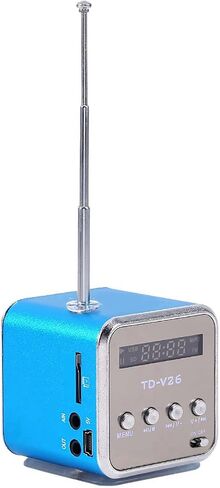 Mini Speaker Music, FM Radio PC Fashion Support Portable Stereo cd Player Portable Radio with Best TF Card and U Disk Green (Blue) in Saudi Arabia