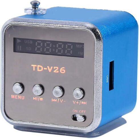 Mini Speaker Music, FM Radio PC Fashion Support Portable Stereo cd Player Portable Radio with Best TF Card and U Disk Green (Blue) in Saudi Arabia