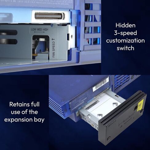 الدهون PS2 INTERNAL INDAW FAN MOD-Sunon Super Silence مروحة Sunon Super-Super التي تعمل بنظام 12V مع ضبط ضوضاء 3 سرعات-ل SCPH-39001 35001 30001R مع إمدادات طاقة أصلية-نظيفة ، تثبيت بدون لحام in Saudi Arabia