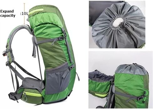 55L Hiking Outdoor Bag Travel Backpack Wear Resistant Sports Backpack with Rain Cover(C) in Saudi Arabia