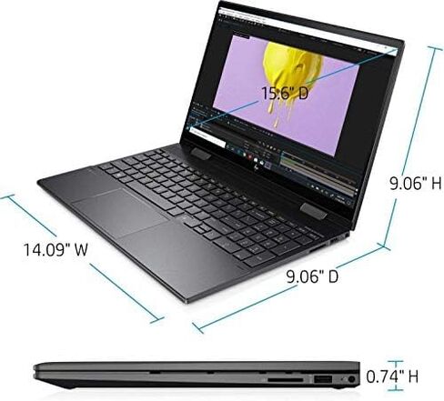 HP 2025 New Envy x360 2-in-1 Slim Laptop, OmniBook X Flip 16" FHD+ Touchscreen, Copilot+ PC, AMD Ryzen AI 7 350 (8-Core), 24GB RAM, 2TB SSD, 21H Battery, Backlit KB, Win 11, Meteor Silver, W/Stylus in Saudi Arabia