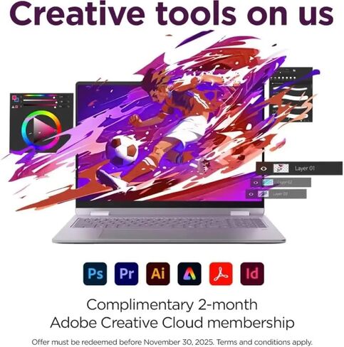 Lenovo Yoga 7i 2-in-1 AI Copilot+ Laptop, 16" 2K LCD Touchscreen, Intel Ultra 7 256V(>i9-13900H), 16GB LPDDR5X RAM, 1TB SSD, Backlit KB, Wi-Fi 7, BT 5.4, Thunderbolt 4, W/128 PSD&Stylus, Win11 PRO in Saudi Arabia