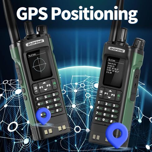 Baofeng UV-32 Radio Ham Radio Handheld 10W المدى طويل المدى معاد شحن NOAA Receiver 5RM K5 Tactical Talkie Radio Talkie للبالغين مع GPS ، وشحن USB-C للبقاء على قيد الحياة ، 2Pack in Saudi Arabia
