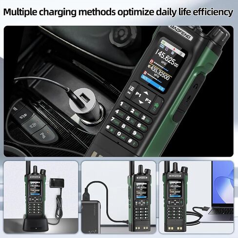 Baofeng UV-32 Radio Ham Radio Handheld 10W المدى طويل المدى معاد شحن NOAA Receiver 5RM K5 Tactical Talkie Radio Talkie للبالغين مع GPS ، وشحن USB-C للبقاء على قيد الحياة ، 2Pack in Saudi Arabia