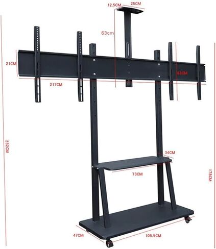 Applicable to 32-100 inch LCD TV Mobile cart 1800 Dual Screen Video Conference TV Stand in Kuwait