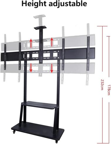Applicable to 32-100 inch LCD TV Mobile cart 1800 Dual Screen Video Conference TV Stand in Kuwait