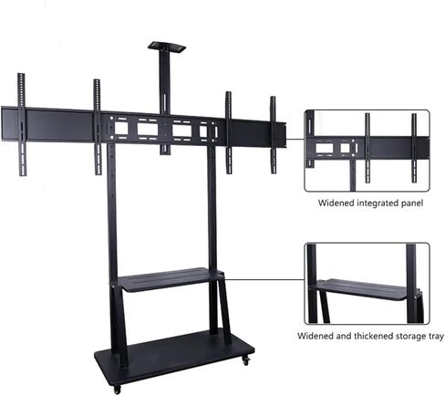 Applicable to 32-100 inch LCD TV Mobile cart 1800 Dual Screen Video Conference TV Stand in Kuwait