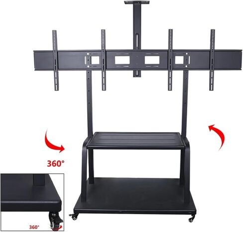 Applicable to 32-100 inch LCD TV Mobile cart 1800 Dual Screen Video Conference TV Stand in Kuwait