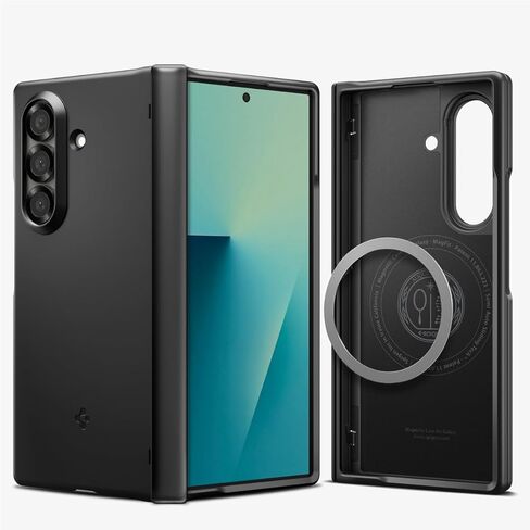 Spigen for Galaxy Z Fold 7 Case ، Airfit pro Magfit [حماية المفصلات] [qi2.1 معتمدة/مغناطيس للمجرات] - أسود in Saudi Arabia