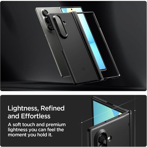 Spigen for Galaxy Z Fold 7 Case ، Airfit pro Magfit [حماية المفصلات] [qi2.1 معتمدة/مغناطيس للمجرات] - أسود in Saudi Arabia