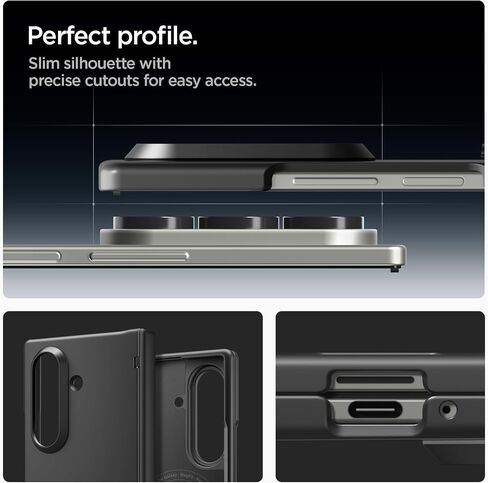 Spigen for Galaxy Z Fold 7 Case ، Airfit pro Magfit [حماية المفصلات] [qi2.1 معتمدة/مغناطيس للمجرات] - أسود in Saudi Arabia