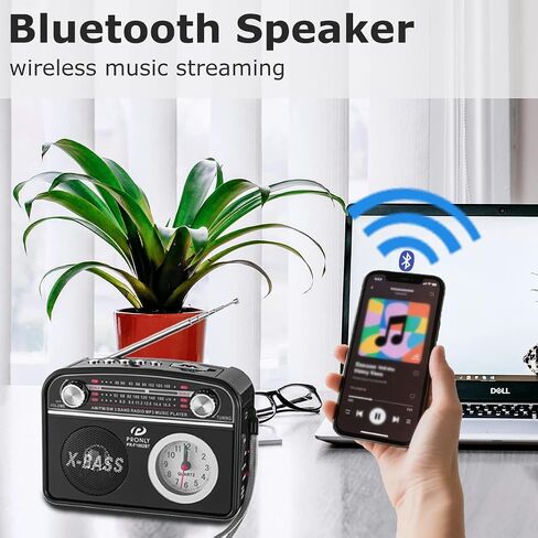 Radio Portable AM ​​FM SW ، مكبر صوت بلوتوث راديو عتيقة ، قابلة للإزالة وقابلة لإزالة البطارية أجهزة الراديو القابلة لإعادة الشحن مع بطاقة TF Card/USB الداخلية. in Saudi Arabia