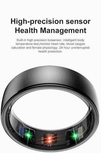 Gen Pro 2 Smart Ring للرجال والنساء ، Qring مع عدم وجود اشتراك في التطبيق مع معدل ضربات القلب ، الشحن اللاسلكي ، مراقبة النوم والتحكم في الكاميرا عن بُعد ، حلقة مقاومة للماء (Silver ، 10) in Kuwait