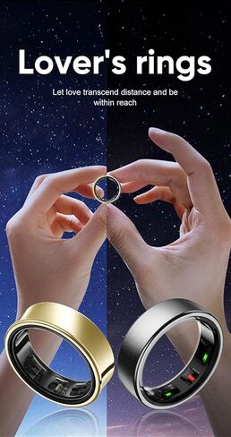 Gen Pro 2 Smart Ring للرجال والنساء ، Qring مع عدم وجود اشتراك في التطبيق مع معدل ضربات القلب ، الشحن اللاسلكي ، مراقبة النوم والتحكم في الكاميرا عن بُعد ، حلقة مقاومة للماء (Silver ، 10) in Kuwait