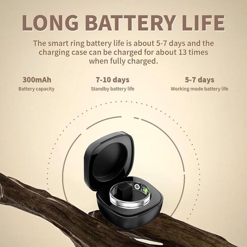 Hittopss Smart Ring ، Thul Thin Trans Tracking Smart Ring مع السعرات الحرارية/معدل ضربات القلب/مراقبة الأكسجين/النوم ، 5ATM مقاوم للماء ، لا اشتراك في التطبيق (Silver ، Thin-9#) in Kuwait