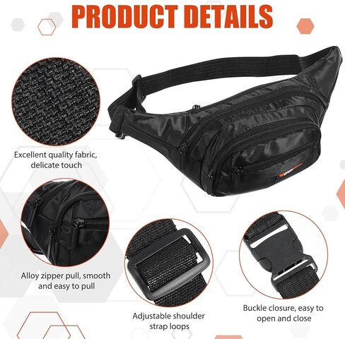 16 Pieces Neon Fanny Pack Bulk Adjustable Waist Bags with Zippers Colorful Crossbody Party Fanny Packs Canvas Waist Belt Bag for Women Men Kids Teams Travel Running Cycling Hiking, 16 Colors in Saudi Arabia