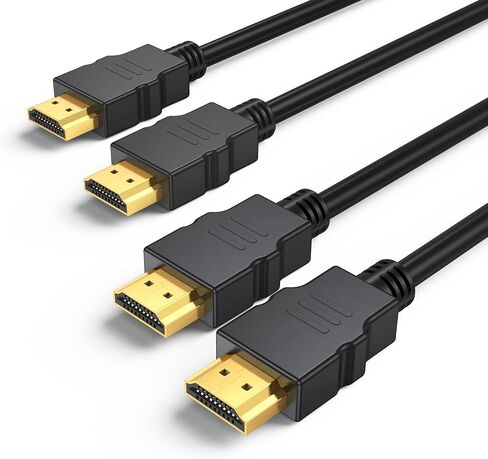 4K HDMI Cable 6FT 2-Pack, High Speed HDMI Cable Shielded Cord for Gaming Monitor Support 4K@60Hz, 2K@120Hz, Ethernet, HDR, 3D, ARC Compatible with Roku TV, Laptop, Monitor, PS5, Xbox, Blu-ray, HDTV in Saudi Arabia