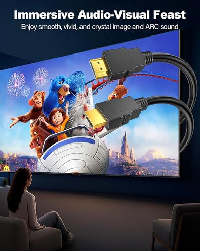 4K HDMI Cable 6FT 2-Pack, High Speed HDMI Cable Shielded Cord for Gaming Monitor Support 4K@60Hz, 2K@120Hz, Ethernet, HDR, 3D, ARC Compatible with Roku TV, Laptop, Monitor, PS5, Xbox, Blu-ray, HDTV in Saudi Arabia