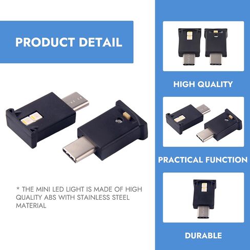 Mini USB LED Light 2 Pcs Type C LED Night Lamp Universal Atmosphere Smart Night Lamp Adjustable 7 Colors Dynamic Gradient Brightness Suitable for Car Interior Home Laptop Gaming Setup in Saudi Arabia