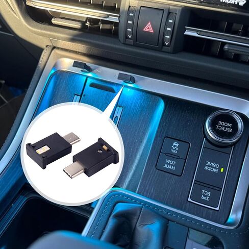 Mini USB LED Light 2 Pcs Type C LED Night Lamp Universal Atmosphere Smart Night Lamp Adjustable 7 Colors Dynamic Gradient Brightness Suitable for Car Interior Home Laptop Gaming Setup in Saudi Arabia