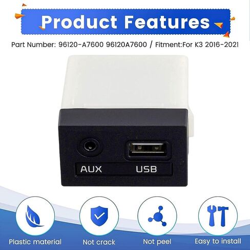 مساعدة واجهة منفذ USB Auxiliary ل Kia Forte Forte5 Cerato K3 2016-2019 ، استبدل 96120-A7600 96120A7600 in Saudi Arabia