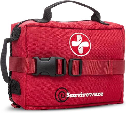 Surviveware 119 PCS شاملة لمجموعة الإسعافات الأولية للبقاء على قيد الحياة - طقم الطوارئ الطبية لمعدات التخييم ، والضروريات المنزلية والطوارئ الخارجية - HSA & FSA مجموعة البقاء المؤهلة in Saudi Arabia