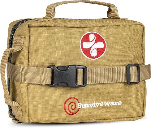 Surviveware 119 PCS شاملة لمجموعة الإسعافات الأولية للبقاء على قيد الحياة - طقم الطوارئ الطبية لمعدات التخييم ، والضروريات المنزلية والطوارئ الخارجية - HSA & FSA مجموعة البقاء المؤهلة in Kuwait
