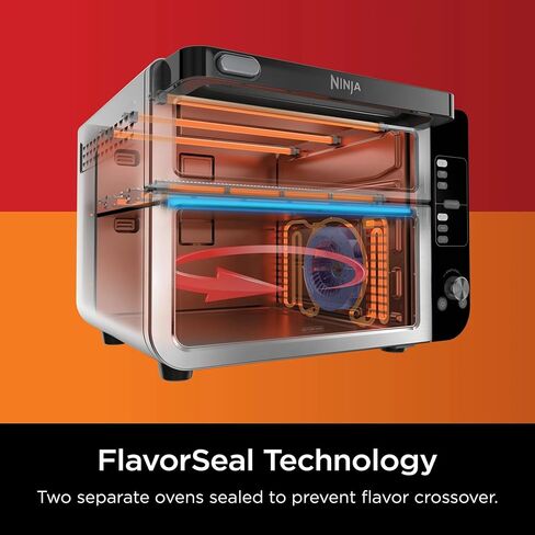نينجا DCT400 10-in-1 الفرن المزدوج مع Flexdoor ، Flavorseal & Smart ، الحمل الحراري السريع العلوي وأسفل الهواء ، الخبز ، اللحم ، مشوي الهواء ، الخبز المحمص ، هواء ، بيتزا وأكثر من الفولاذ المقاوم للصدأ (متجدد) (متجدد) in Kuwait