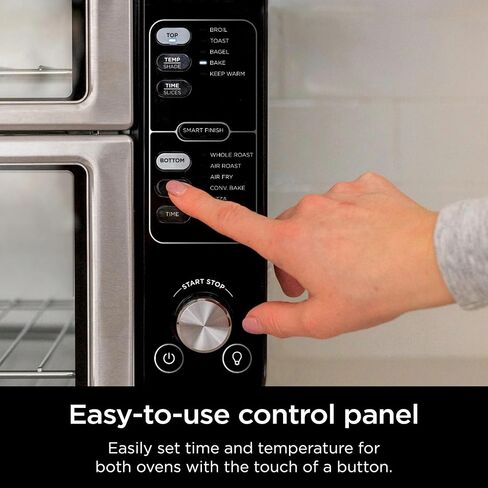 نينجا DCT400 10-in-1 الفرن المزدوج مع Flexdoor ، Flavorseal & Smart ، الحمل الحراري السريع العلوي وأسفل الهواء ، الخبز ، اللحم ، مشوي الهواء ، الخبز المحمص ، هواء ، بيتزا وأكثر من الفولاذ المقاوم للصدأ (متجدد) (متجدد) in Kuwait
