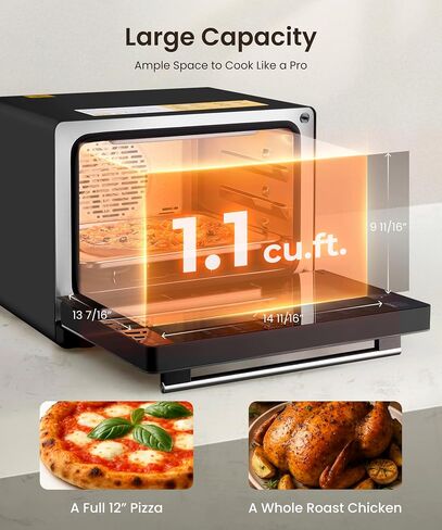 FOTILE HYZK32-E3-B ChefCubii 1.1 cu. ft. 4-in-1 Combi-Steam Oven with Steam-Bake, Air Fry, Convection, Dehydrator Functions, and 50 Preset Menus, Black in Kuwait