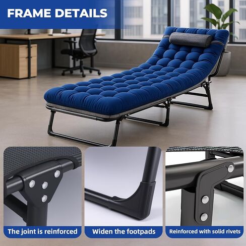 سرير التخييم المحمول للبالغين مع مرتبة قابلة للإزالة ، وطبقة مزدوجة 1200d 330 رطل من سرير الرفاهية ، وسرير التخييم الثقيل مع وسادة ، وتكوين 4 موضع للنوم (الأزرق) in Kuwait