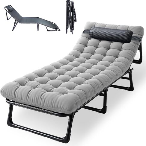 سرير التخييم المحمول للبالغين مع مرتبة قابلة للإزالة ، وطبقة مزدوجة 1200d 330 رطل من سرير الرفاهية ، وسرير التخييم الثقيل مع وسادة ، وتكوين 4 موضع للنوم (الأزرق) in Kuwait