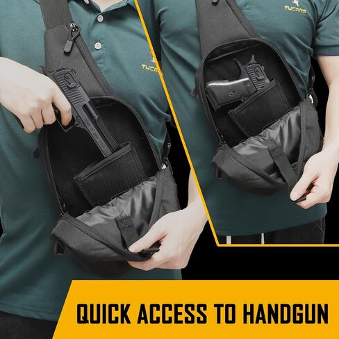 Concealed Carry Crossbody Gun Bag for Men, Ccw Sling Bag Tactical Shoulder Chest Pack Range Bags for Handguns in Saudi Arabia