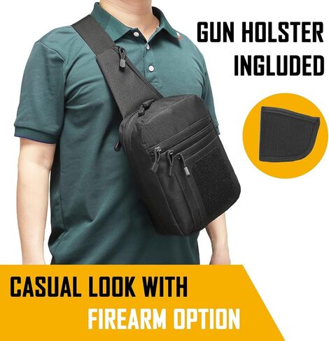 Concealed Carry Crossbody Gun Bag for Men, Ccw Sling Bag Tactical Shoulder Chest Pack Range Bags for Handguns in Saudi Arabia