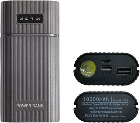 2x 18650 21700 علبة طاقة صندوق البطارية لـ Shell ، 5V 18650 مربع تخزين حامل البطارية مع شاشة LCD ، حاوية البطارية ، البطاريات غير متضمنة in Kuwait