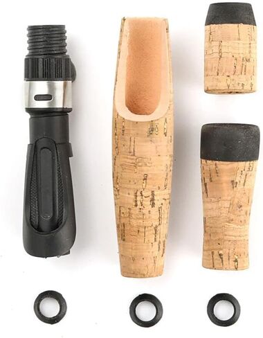 TEAMWILL 2 Sets Spinning Fishing Rod Handle for Rod Building Handle Reel Seat Composite Cork in Saudi Arabia