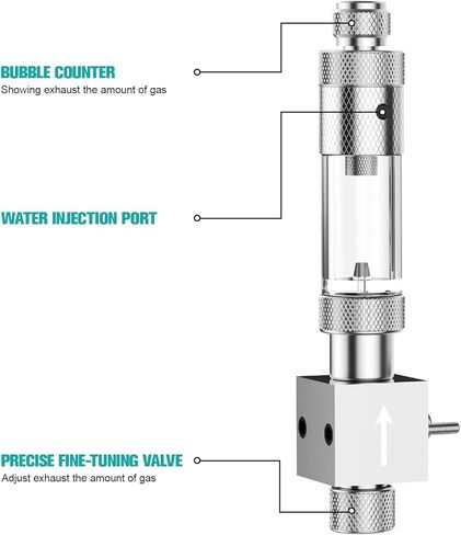 ZRDR CO2 Regulator Aquarium 12V DC CO2 Solenoid Pressure Adjustable with Big Dual Gauge Display, Bubble Counter with Check Valve, Aquarium Co2 Kit Fits Standard US Tanks CGA320 CO2 Cylinder. in Kuwait