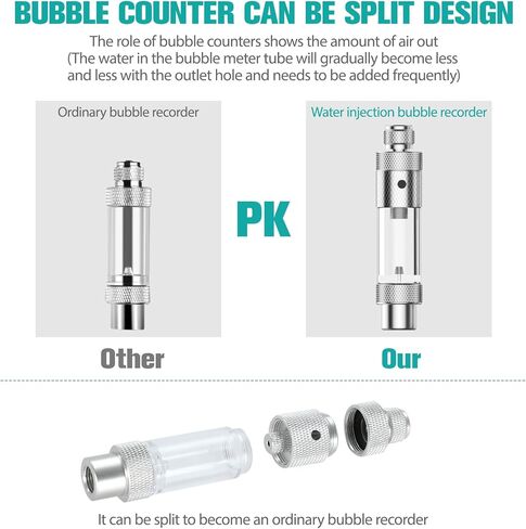 ZRDR CO2 Regulator Aquarium 12V DC CO2 Solenoid Pressure Adjustable with Big Dual Gauge Display, Bubble Counter with Check Valve, Aquarium Co2 Kit Fits Standard US Tanks CGA320 CO2 Cylinder. in Kuwait